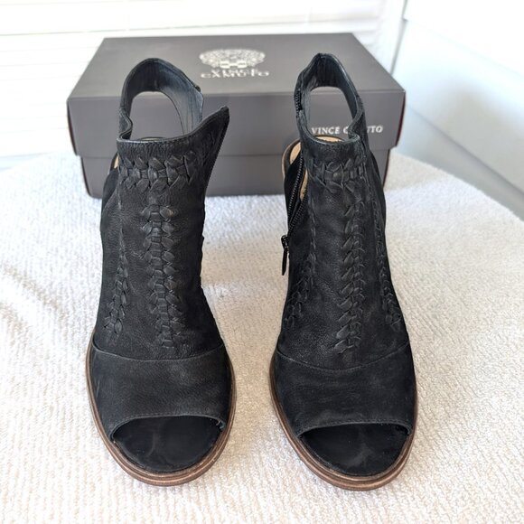 Vince Camuto Black Slingback Open-Toe Booties - Size 10M - Picture 5 of 12